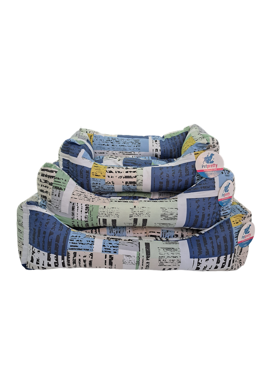  - YAZLIK KUMAŞ KOLTUK YATAK 3'LÜ SERİ KARE DESENLİ