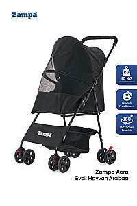 ZAMPA AERO KEDİ&KÖPEK ARABASI SİYAH 42X69X96 CM