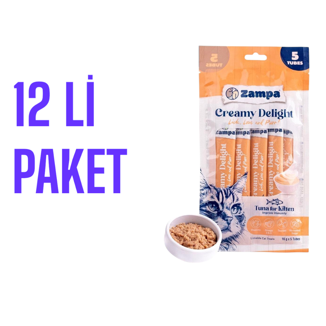  - ZAMPA CREAMY DELIGHT TUNA FOR KITTEN 80GRX12AD