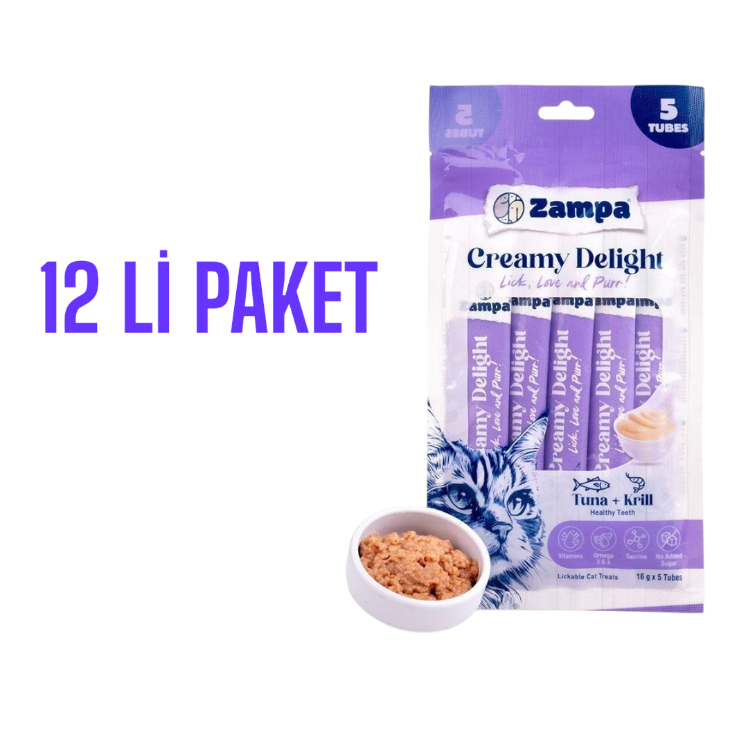  - ZAMPA CREAMY DELIGHT TUNA&KRILL 80GRX12AD