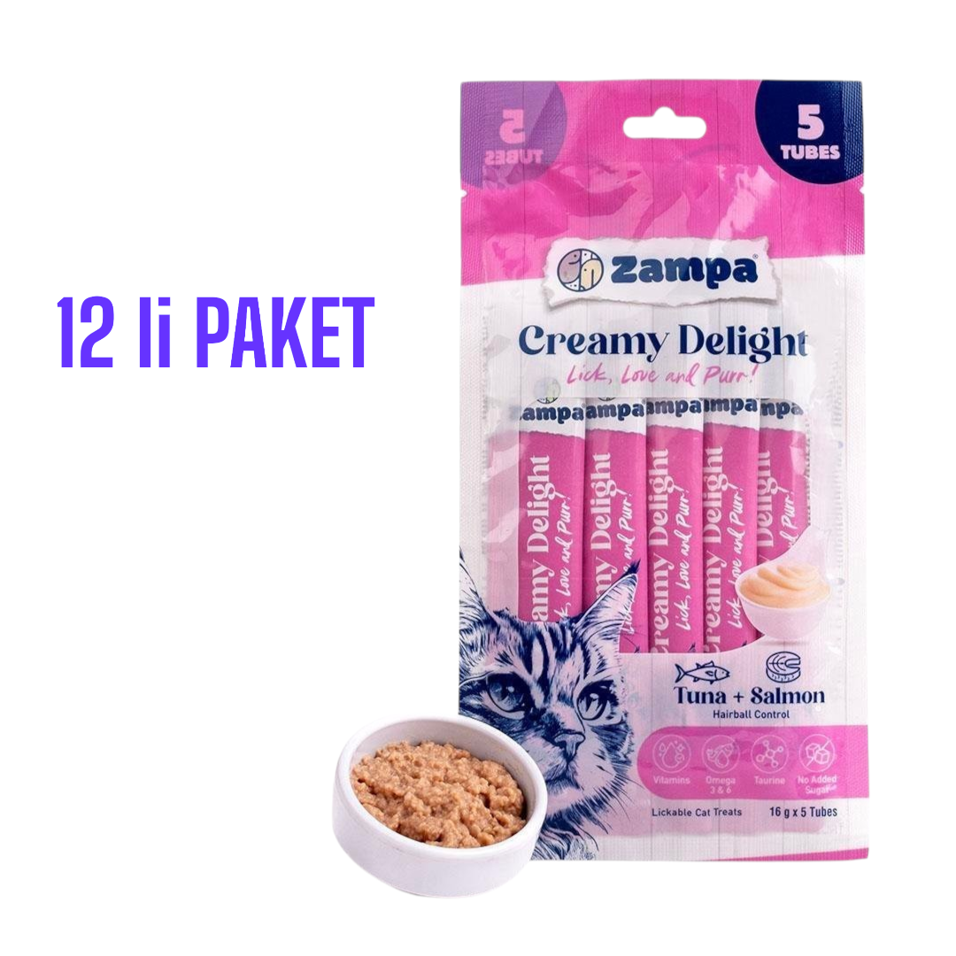  - ZAMPA CREAMY DELIGHT TUNA&SALMON 80GRX12AD