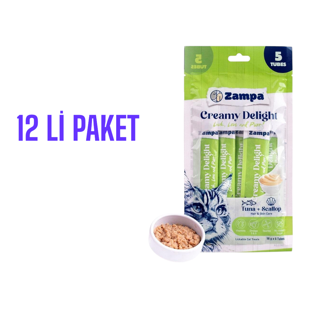  - ZAMPA CREAMY DELIGHT TUNA&SCALLOP 80GRX12AD