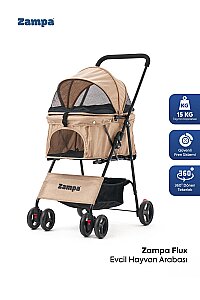 ZAMPA FLUX KEDİ&KÖPEK ARABASI KAHVERENGİ 45X63X93 CM