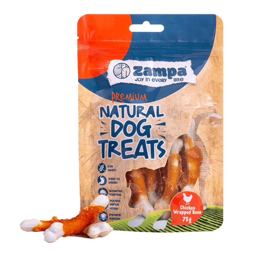 ZAMPA KÖPEK ÖDÜL MAMASI TAVUKLU WRAPPED BONE 75G