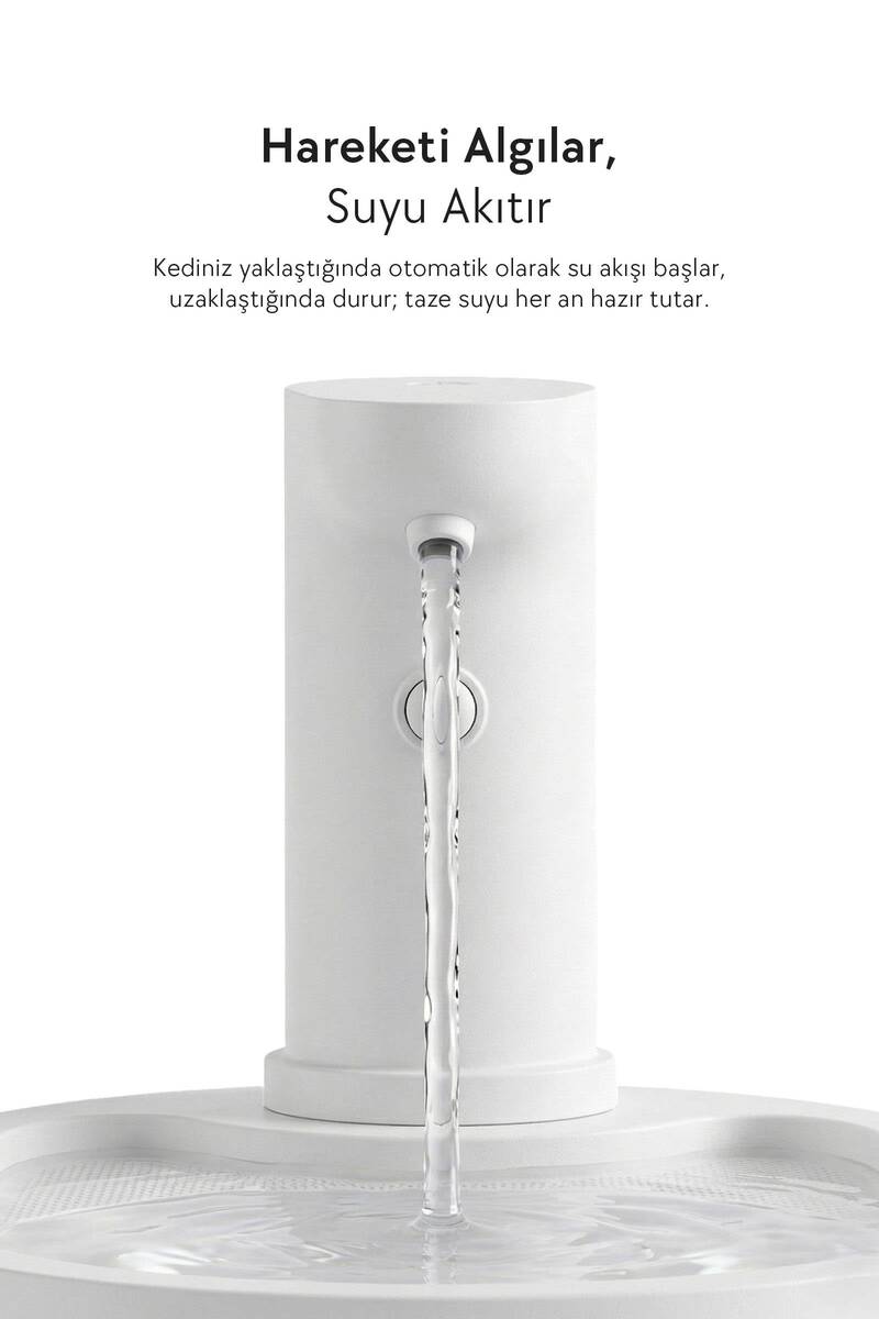 ZAMPA OVAL PET OTOMATİK SU PINARI BATARYALI BEYAZ