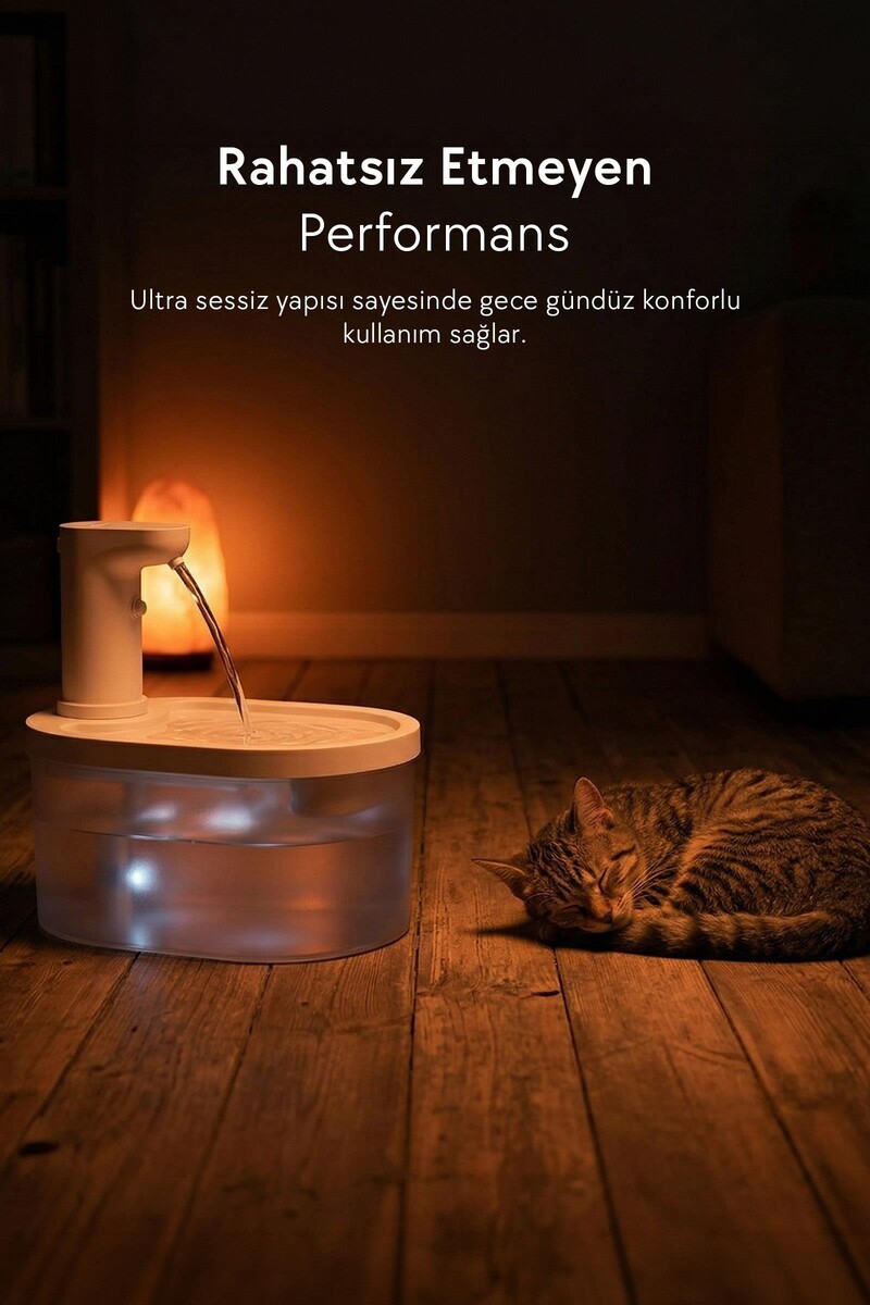 ZAMPA OVAL PET OTOMATİK SU PINARI BATARYALI BEYAZ - Thumbnail