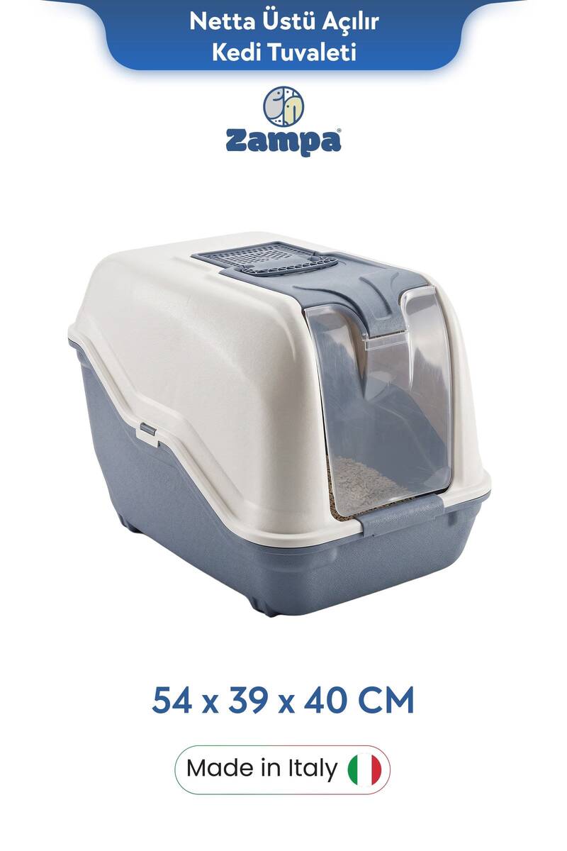 ZAMPA PLUS NETTA ÜSTÜ AÇILIR KEDİ TUVALETİ 54X39X40 CM
