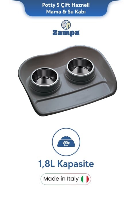  - ZAMPA PLUS POTTY L ÇİFT HAZNELİ MAMA&SU KABI 1,8 L