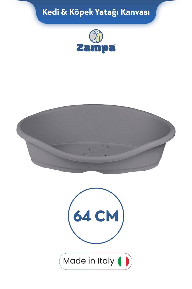 ZAMPA PLUS TOFFEE PLASTİK KEDİ&KÖPEK YATAĞI 2-64 CM GRİ