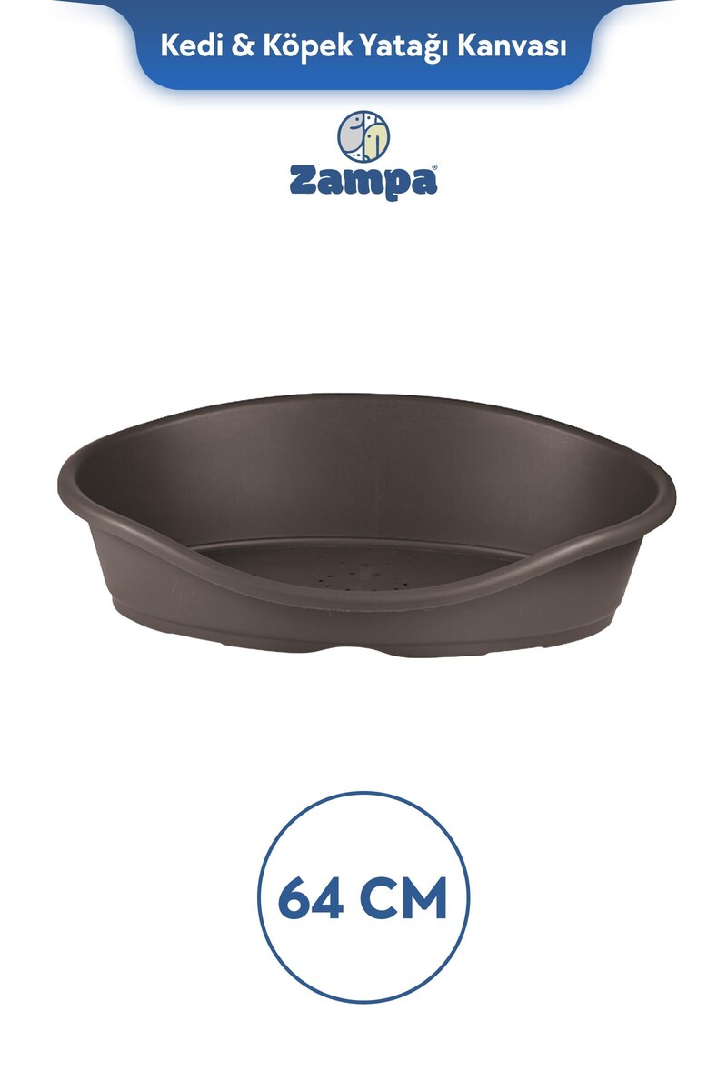  - ZAMPA PLUS TOFFEE PLASTİK KEDİ&KÖPEK YATAĞI 2-64 CM MOKA
